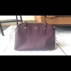 Kate Spade Textured Maroon Leather Tote